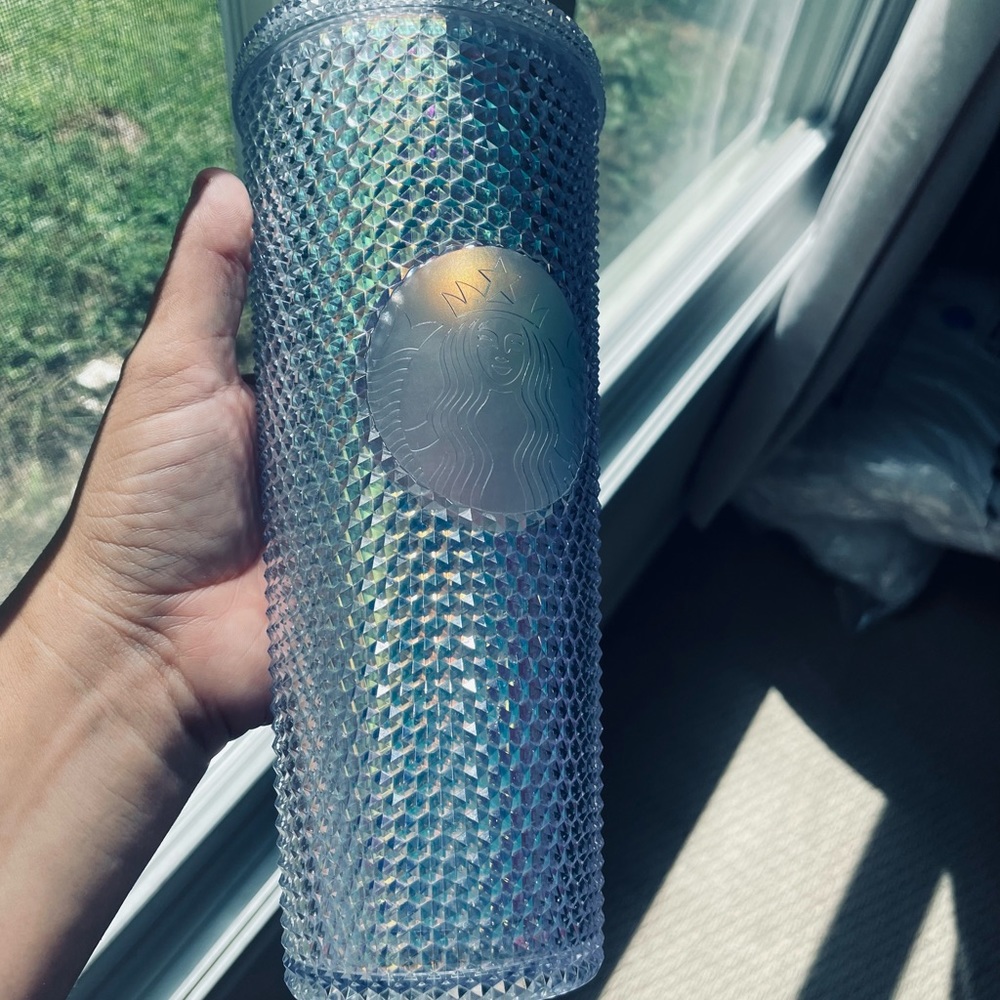 Studded iridescent Starbucks tumbler